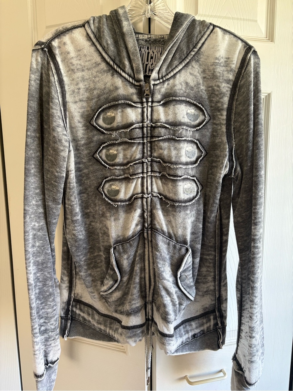 Volcom Full Zip Hoodie Burn Out
